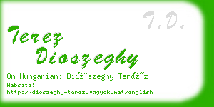 terez dioszeghy business card